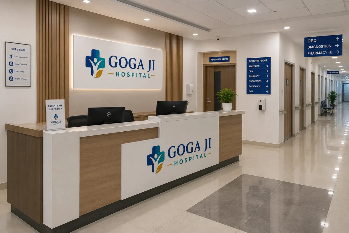 Reception area at Goga Ji Hospital